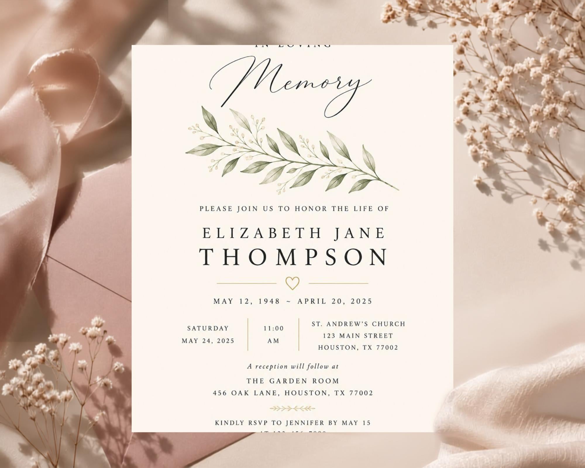 Funeral Invitation Template preview 3