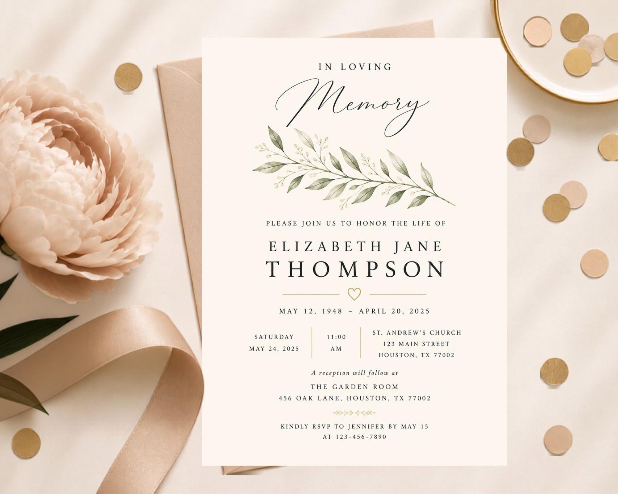 Funeral Invitation Template preview 8