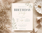 Botanical Birthday Invitation Template preview 4