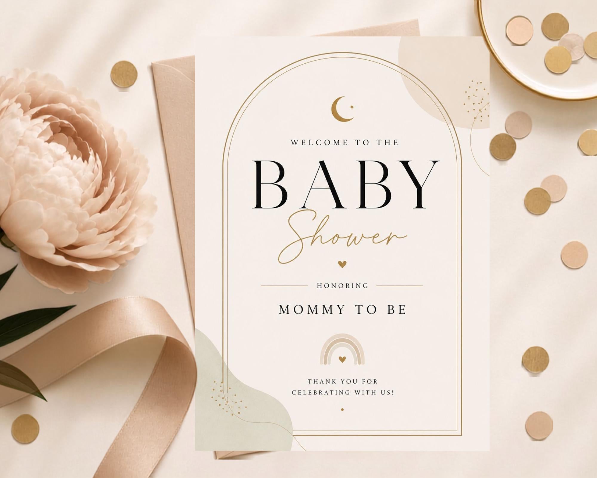 Botanical Baby Shower Welcome Sign preview 3