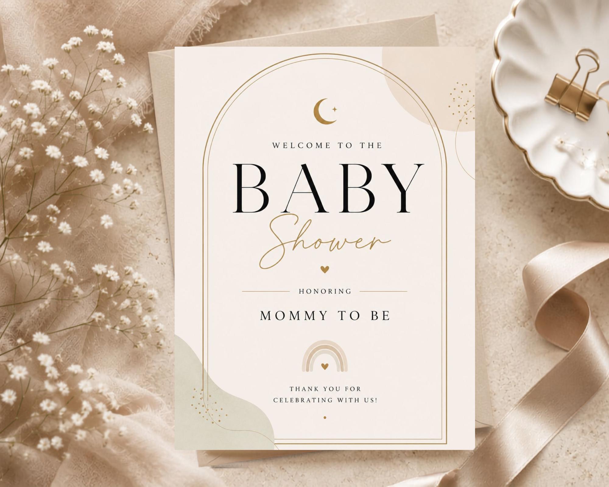 Botanical Baby Shower Welcome Sign preview 1