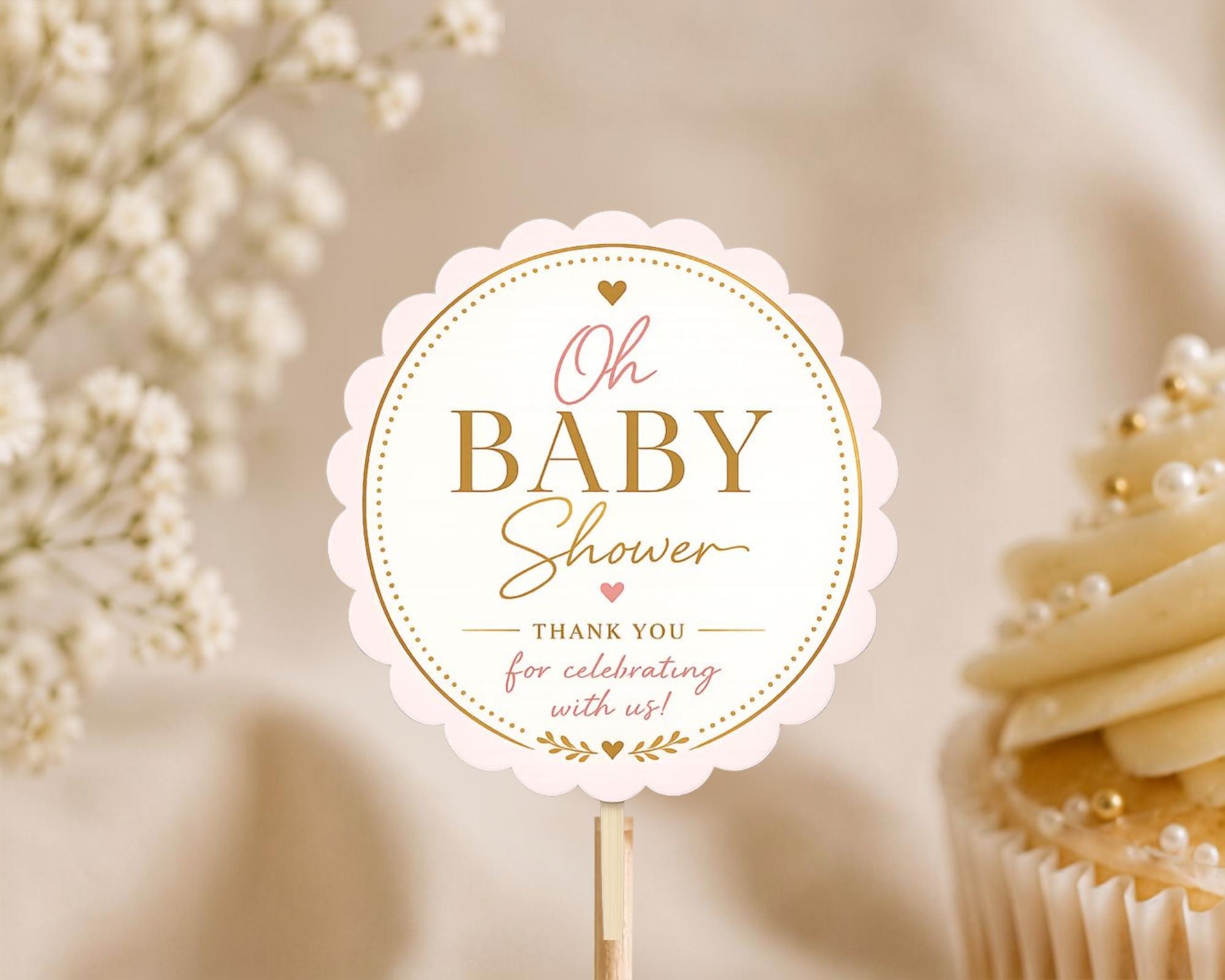 Baby Shower Cupcake Topper Template preview 1