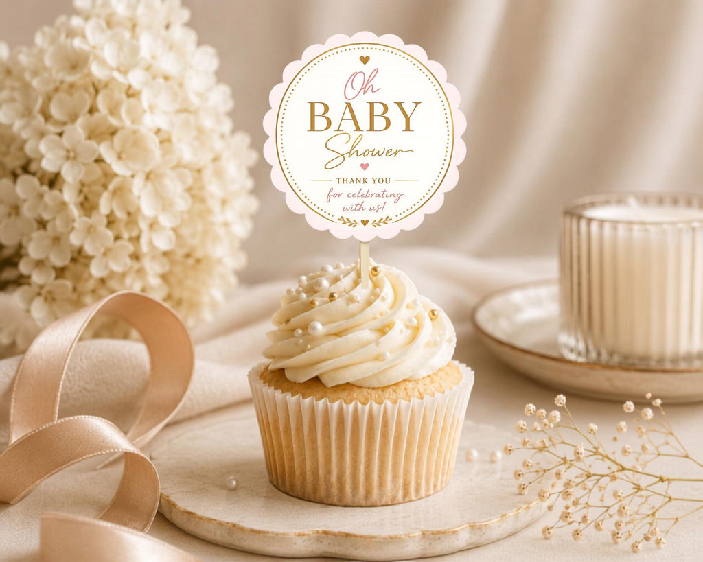 Baby Shower Cupcake Topper Template preview 4