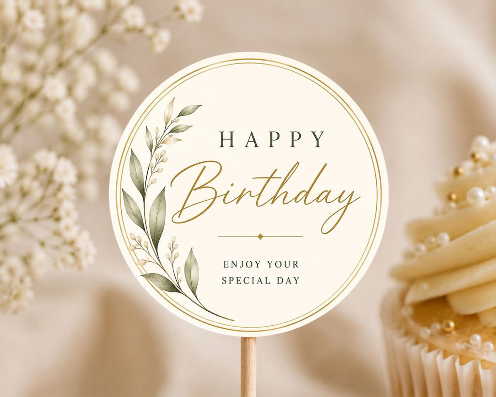 First Birthday Cupcake Topper Template preview 2