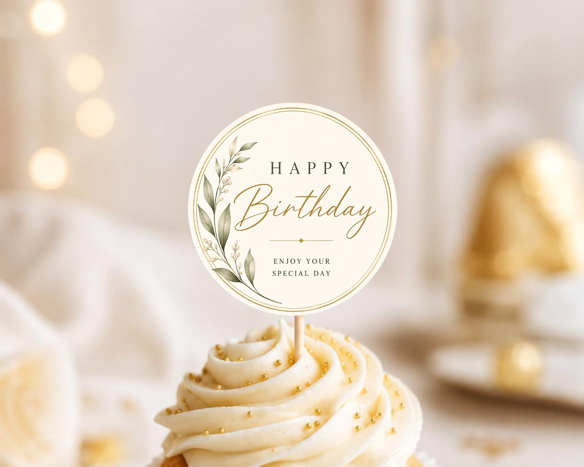 First Birthday Cupcake Topper Template preview 3