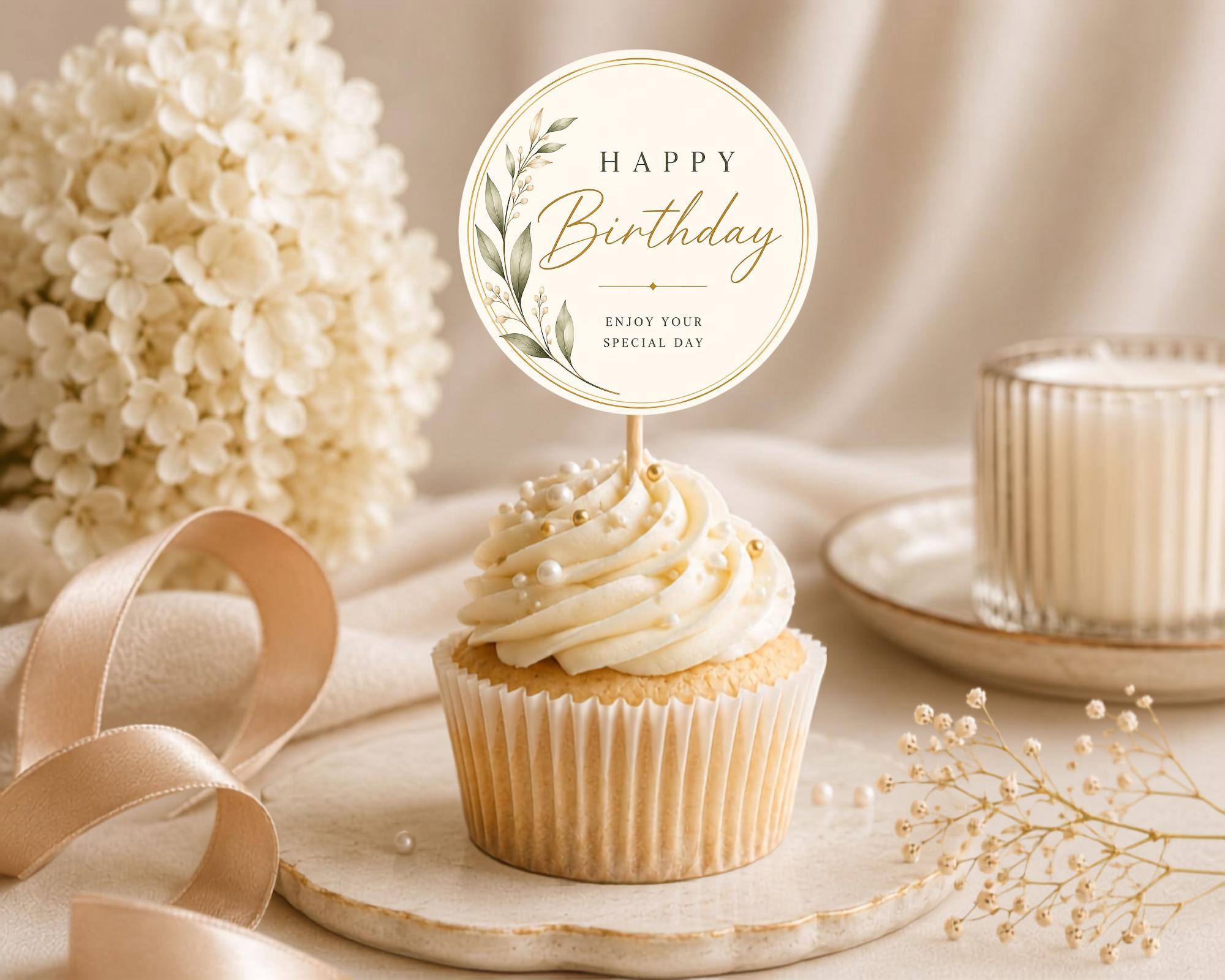 First Birthday Cupcake Topper Template preview 1