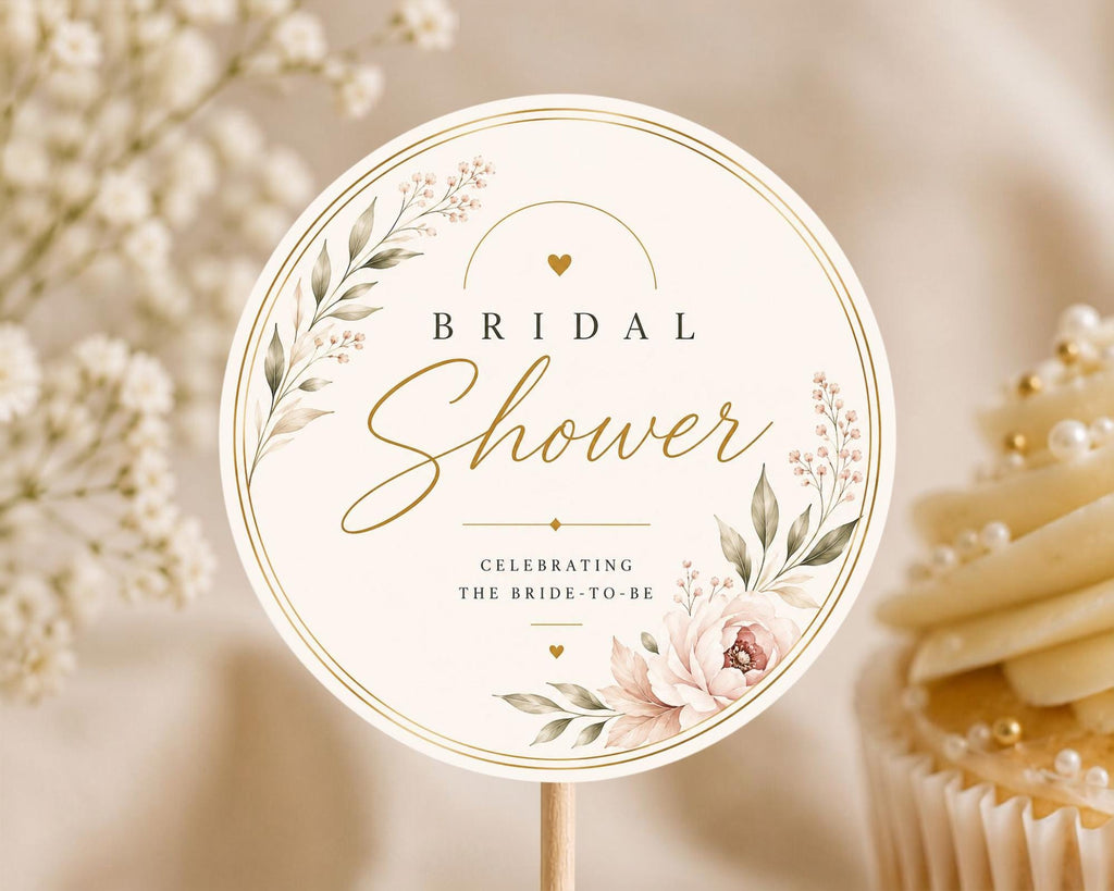 Bridal Shower Cake Topper Template preview 3