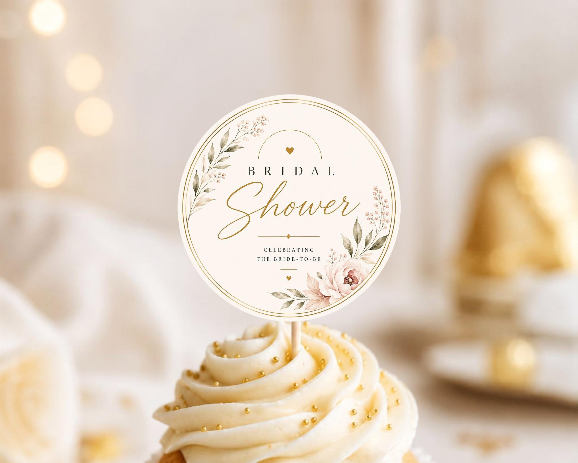 Bridal Shower Cake Topper Template preview 1