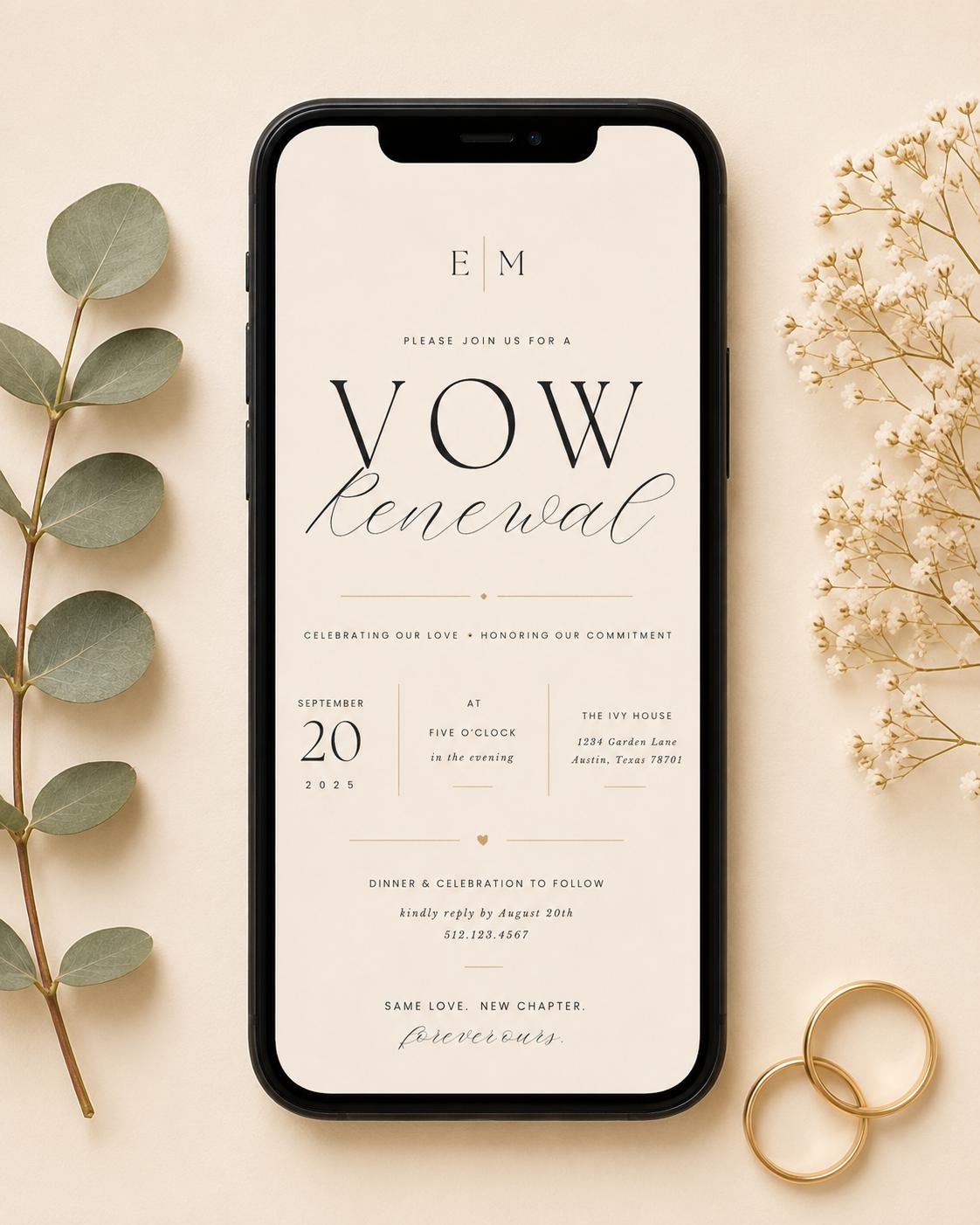 Vow Renewal Invitation Template preview 2