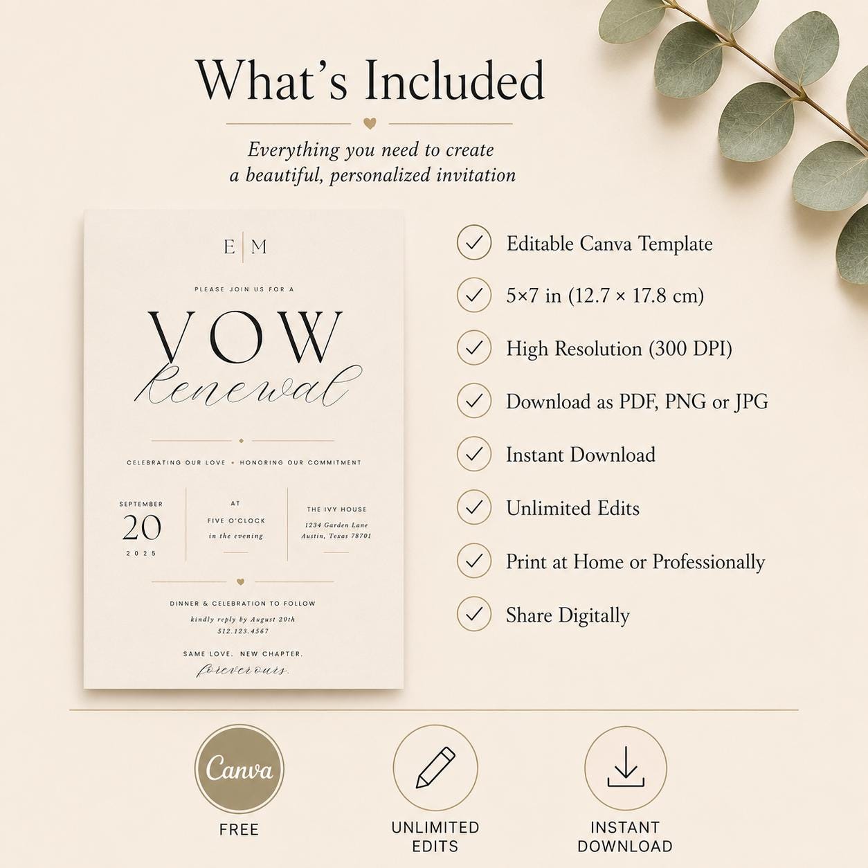 Vow Renewal Invitation Template preview 5