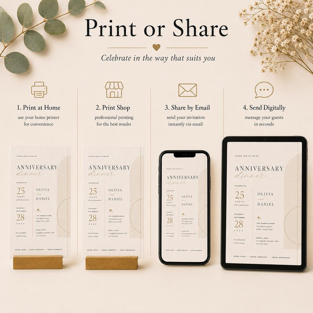 Anniversary Dinner Invitation Template preview 6
