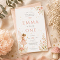 Fairy First Birthday Invitation – printable template preview 1