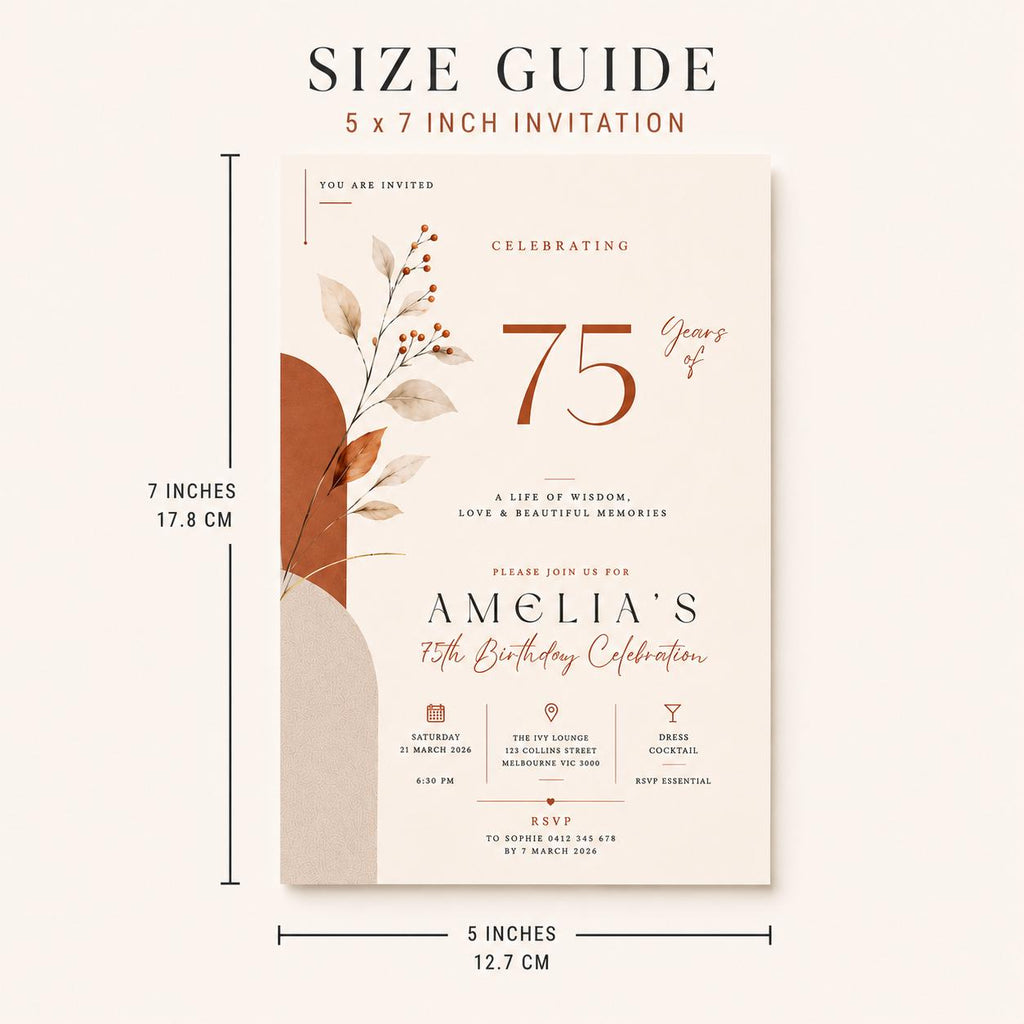 75th Birthday Invitation Template preview 8