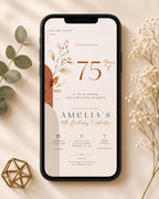 75th Birthday Invitation Template preview 2