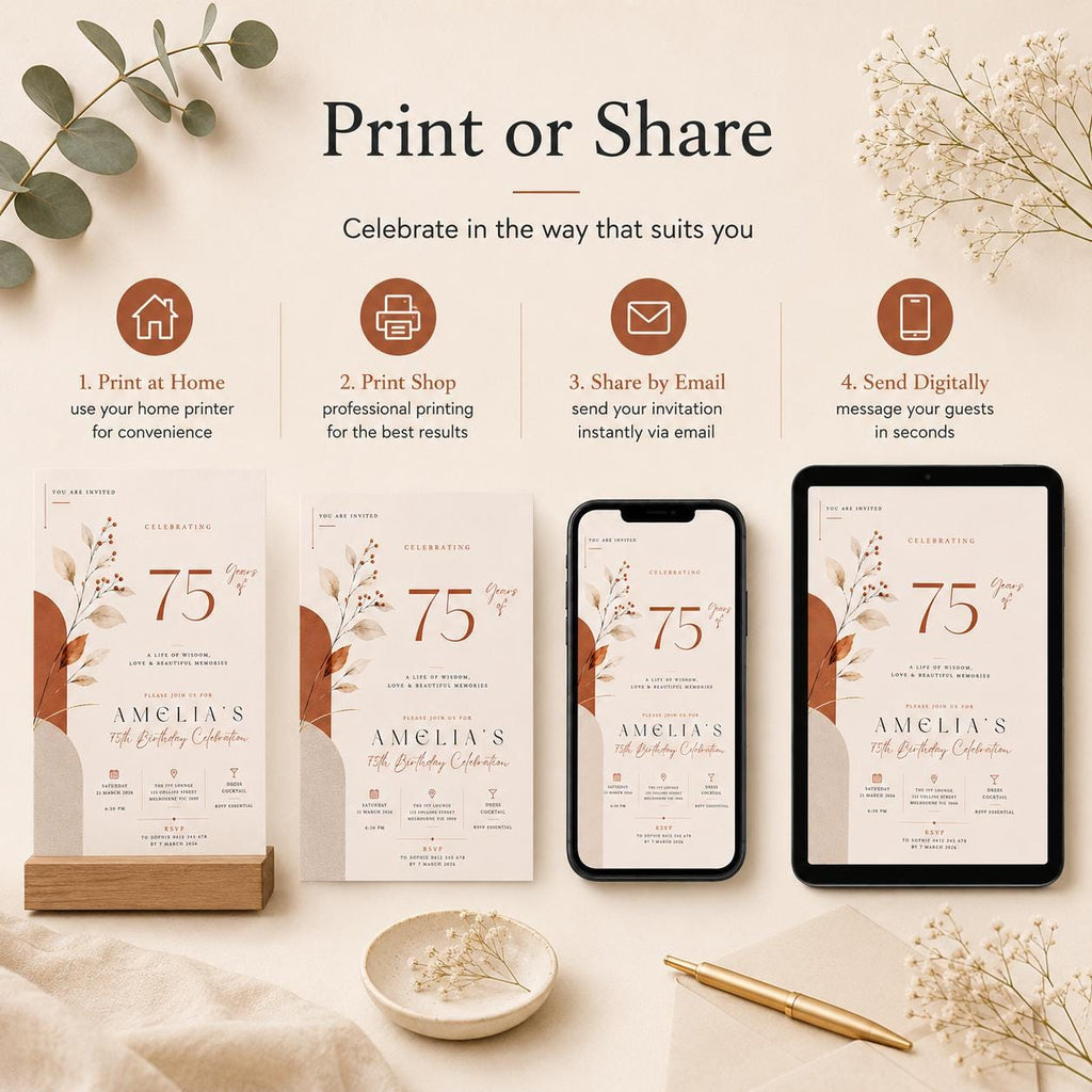 75th Birthday Invitation Template preview 6