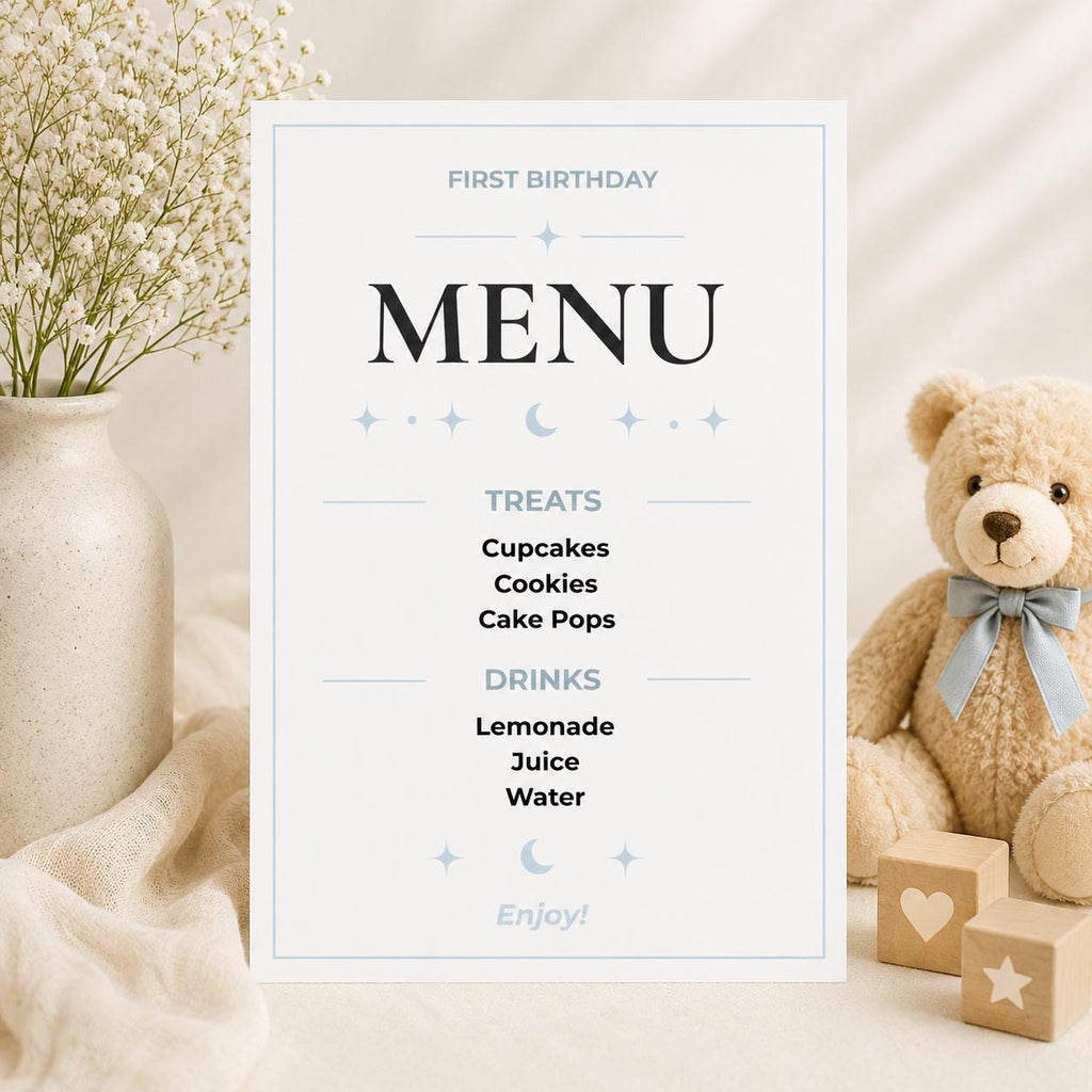 First Birthday Menu preview 1