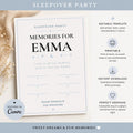 Sleepover Party Memory Wishes Card preview 1