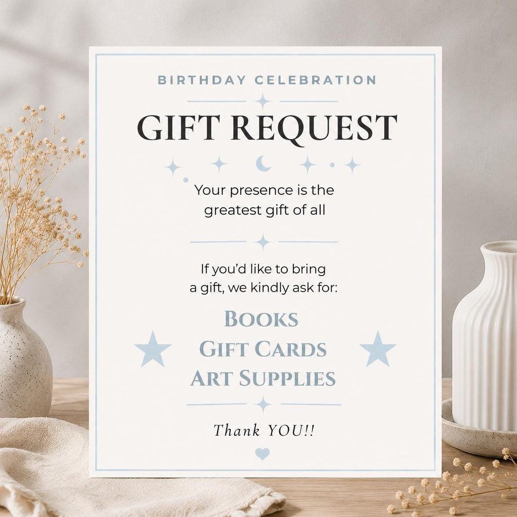 Birthday Gift Request Sign preview 3