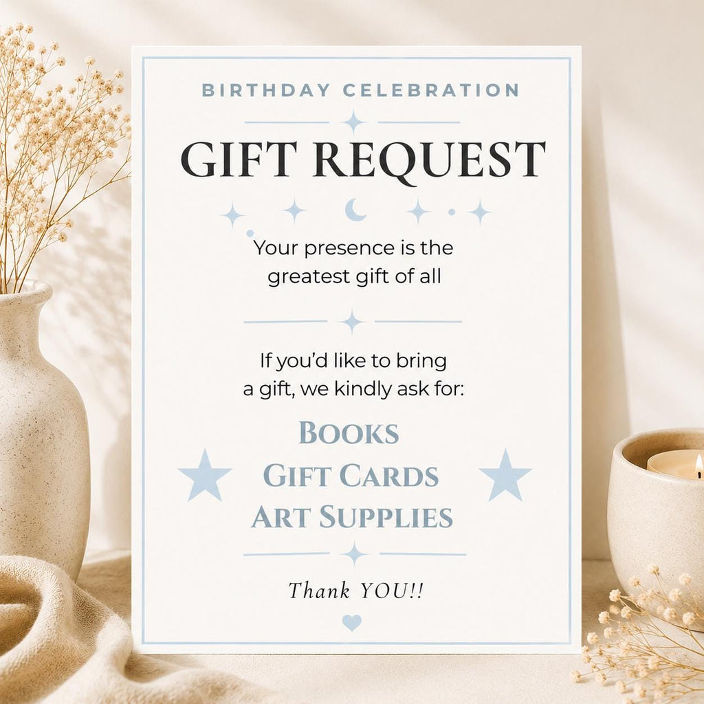 Birthday Gift Request Sign preview 1