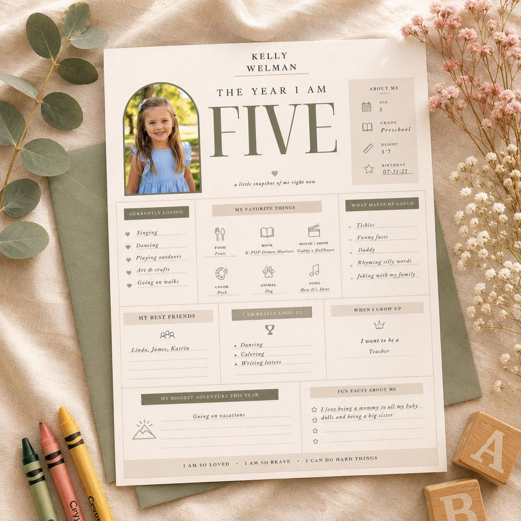 The Year I Turned Five Milestone Board preview 1