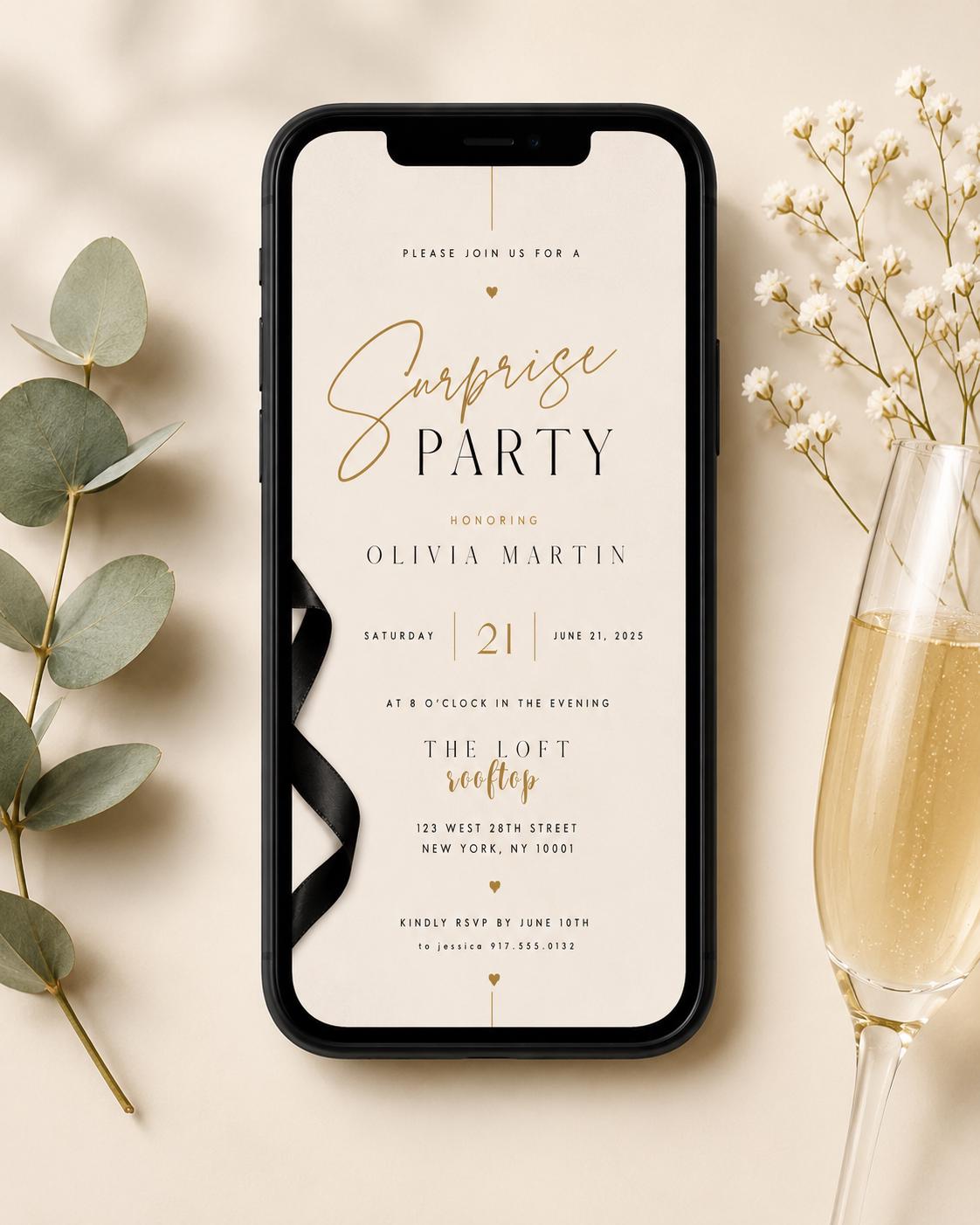 Surprise Birthday Invitation Template preview 2