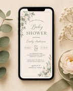 Botanical Baby Shower Invitation Template preview 2