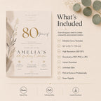 80th Birthday Invitation Template preview 5