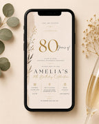 80th Birthday Invitation Template preview 2