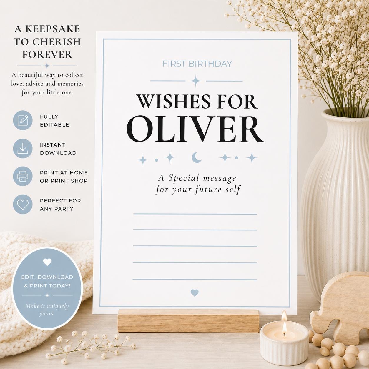 First Birthday Wishes Card preview 2