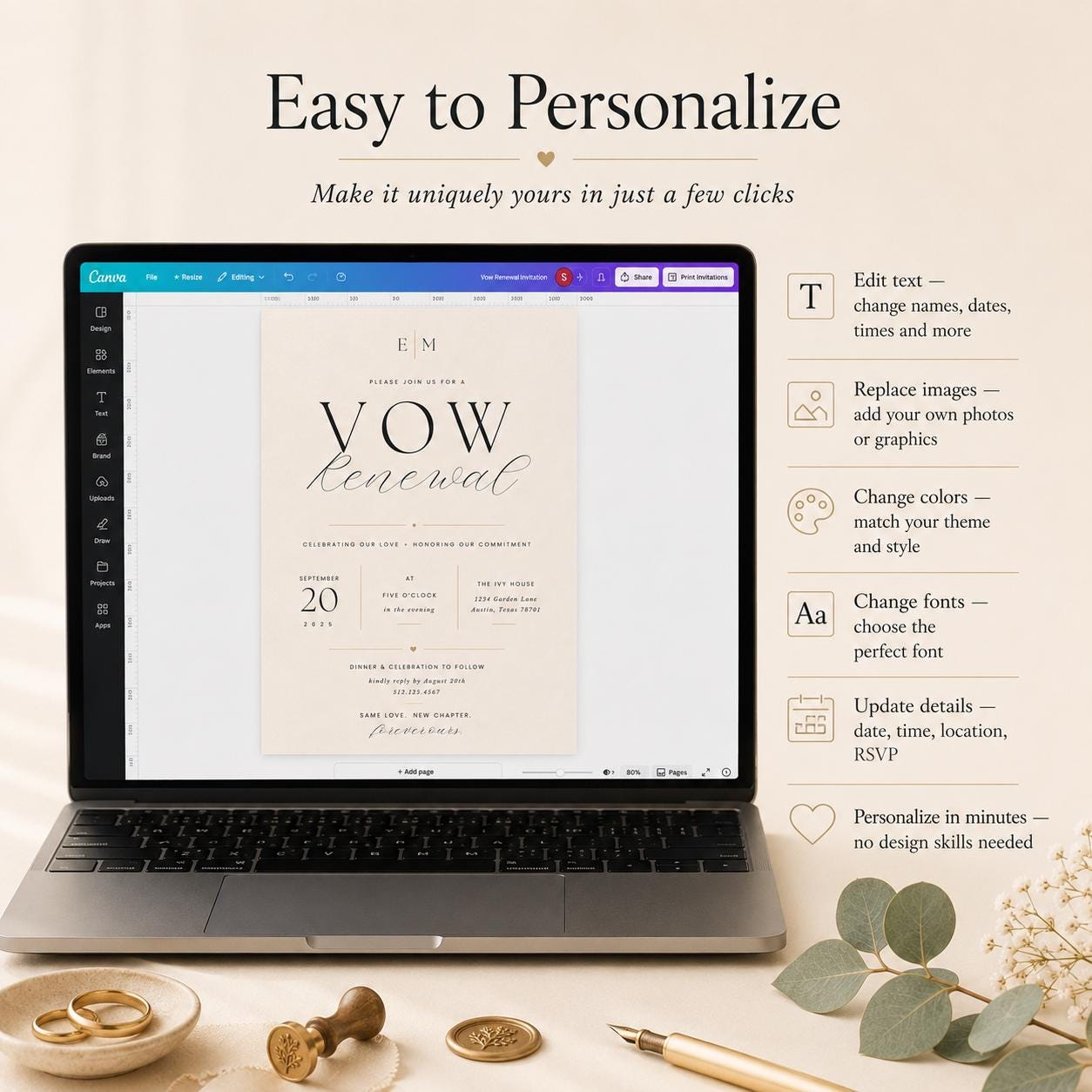 Vow Renewal Invitation Template preview 4