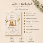 Beary First Birthday Invitation preview 4
