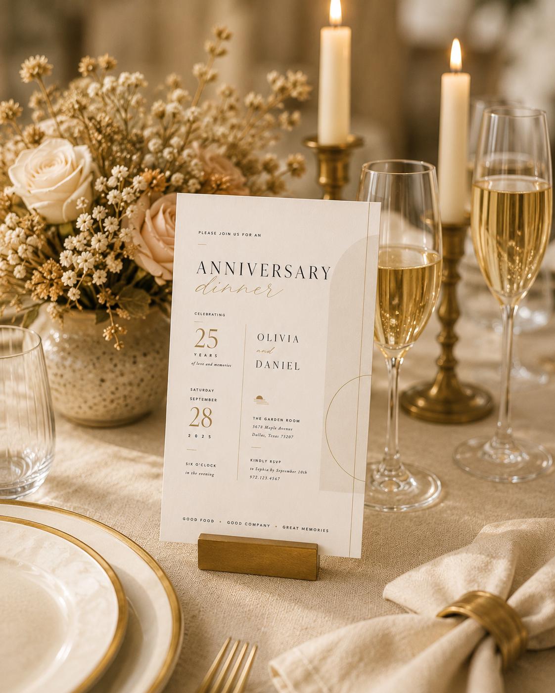 Anniversary Dinner Invitation Template preview 3
