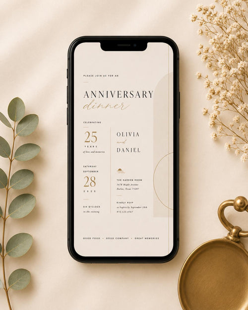 Anniversary Dinner Invitation Template preview 2