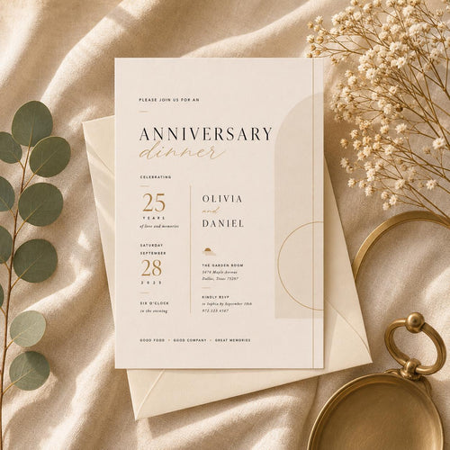 Anniversary Dinner Invitation Template preview 1