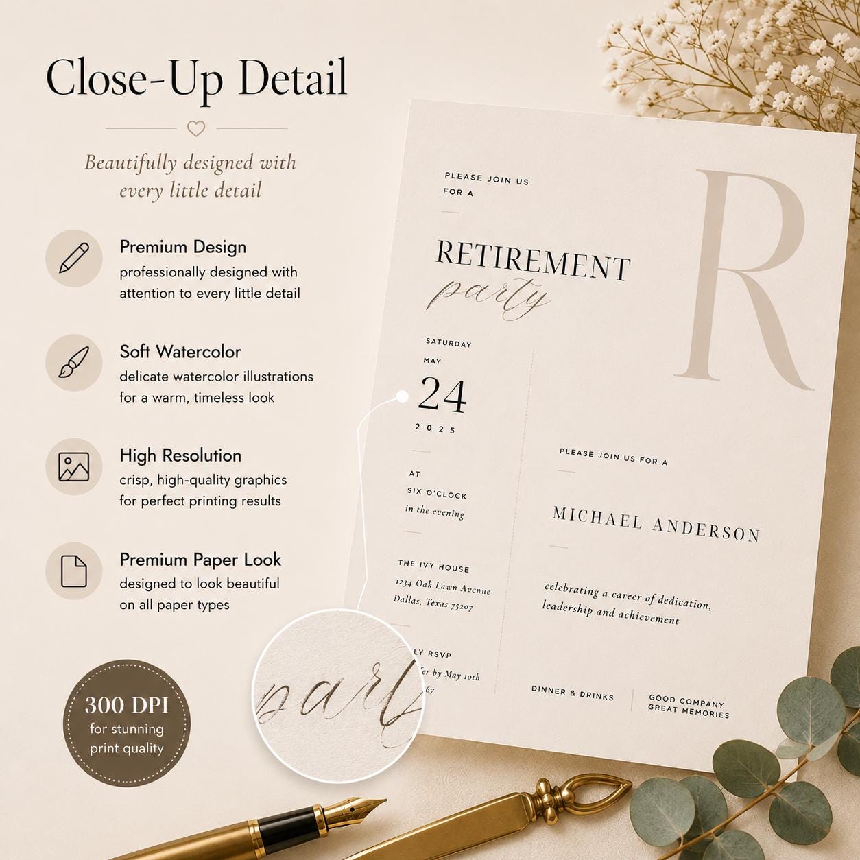 Retirement Party Invitation Template preview 7