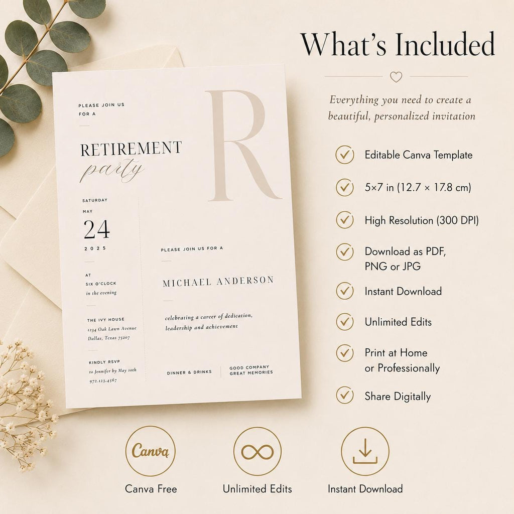 Retirement Party Invitation Template preview 4