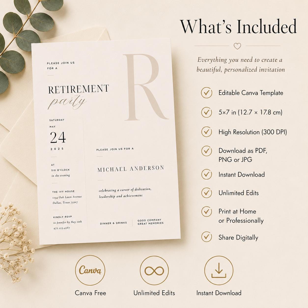 Retirement Party Invitation Template preview 4