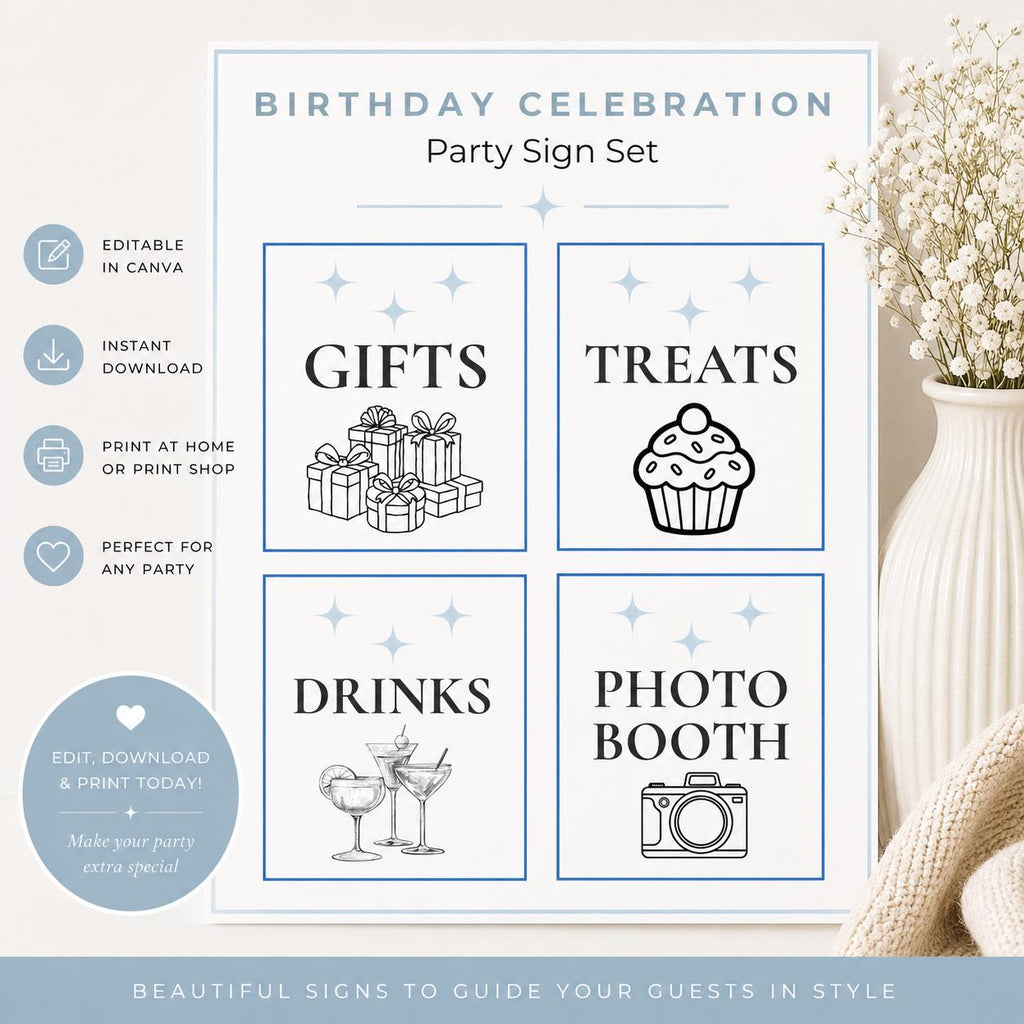 Birthday Party Sign Set preview 1