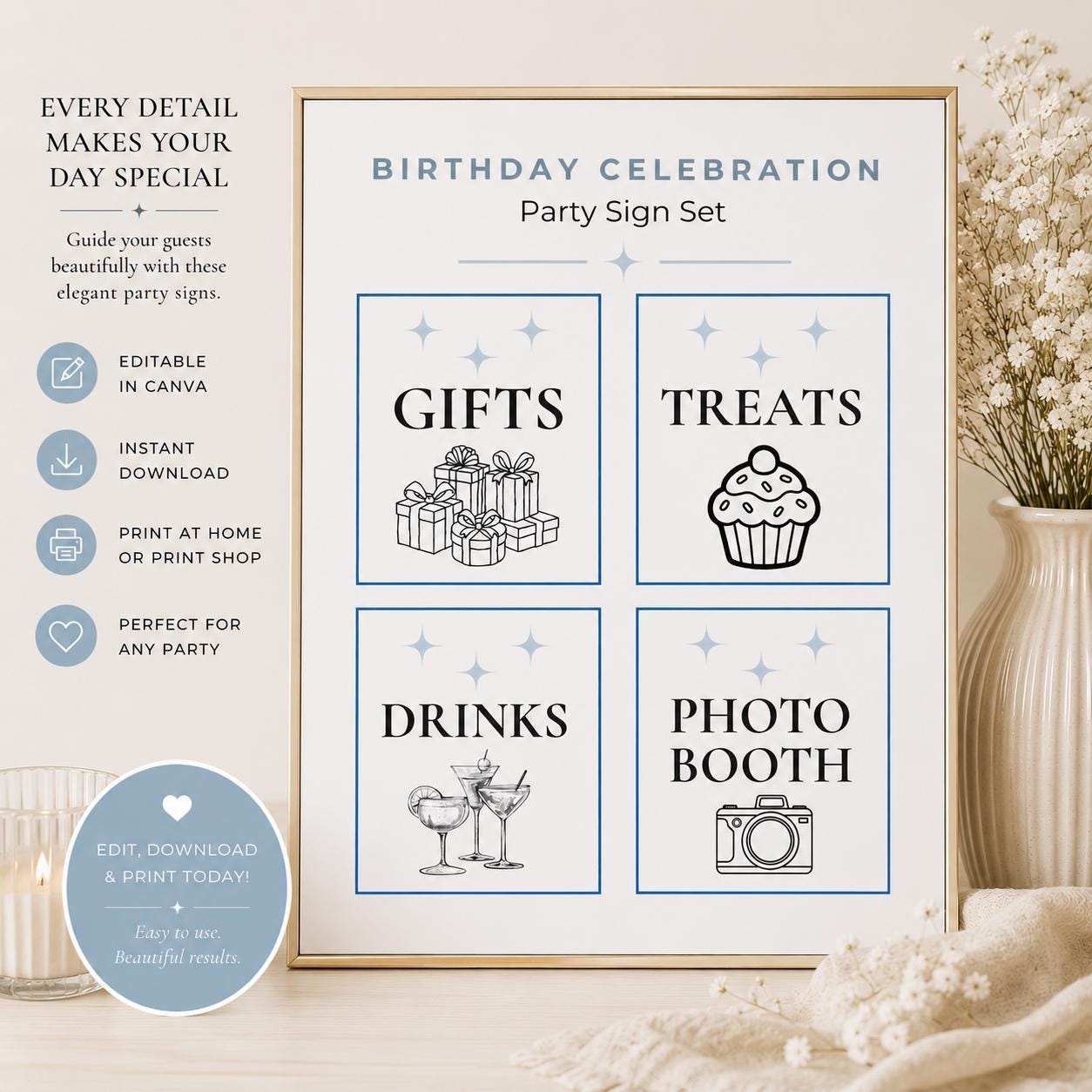 Birthday Party Sign Set preview 3