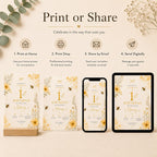 Bee First Birthday Invitation – printable template preview 6