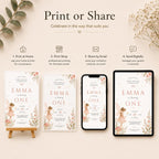 Fairy First Birthday Invitation – printable template preview 6