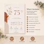 75th Birthday Invitation Template preview 4