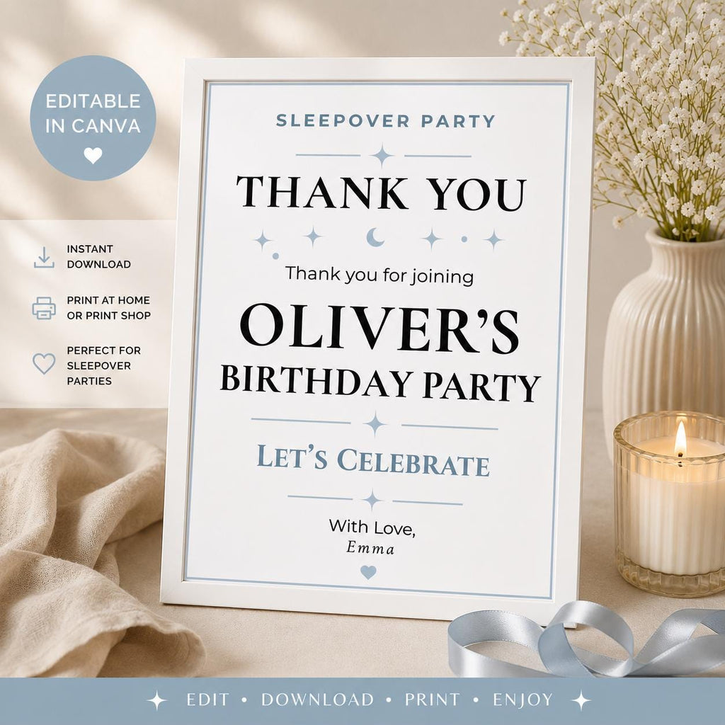 Sleepover Party Thank You Card preview 2