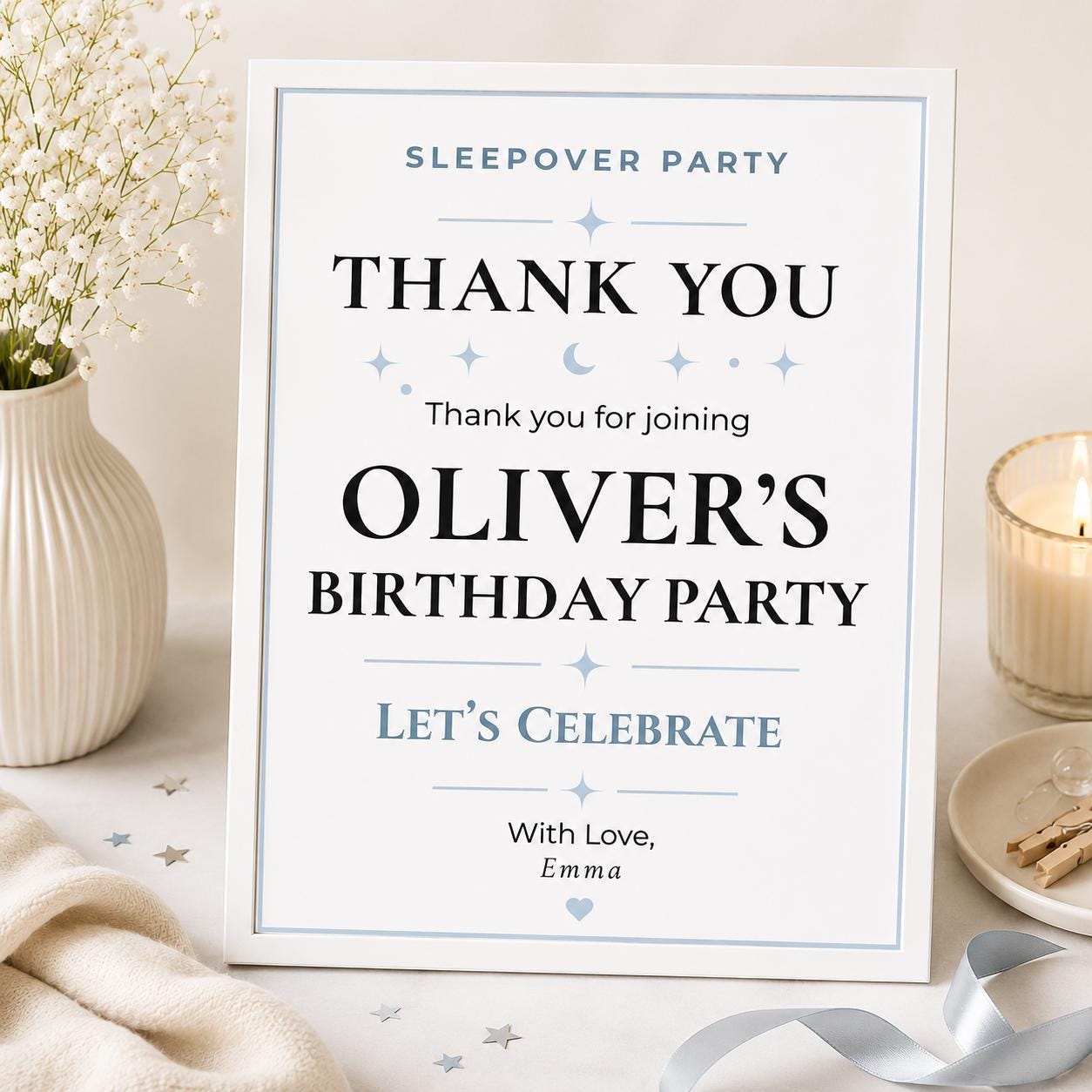 Sleepover Party Thank You Card preview 4